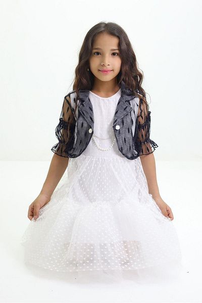 Fox Life Kids Rochie de seara de nunta fetita cu jacheta din tul - Flk159