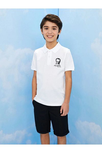 LC Waikiki LCW Kids Polo Collar Ataturk Printed Short Sleeve Boy's T-Shirt