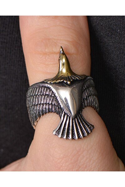 Prestige 925 Ayar Gümüş Erkek Yüzük Kartal Figürlü Zihgir