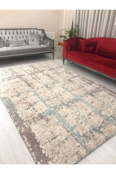 MEKA TEKSTİL Modern Pattern Elastic Velvet Carpet Cover