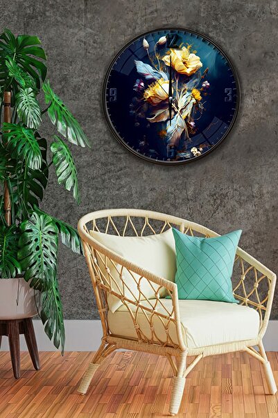 EMYA HOME Ceas de perete cu flori - 29 cm