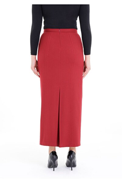 G-Line Maxi Length Classic Claret Red Back Slit Zipper Skirt
