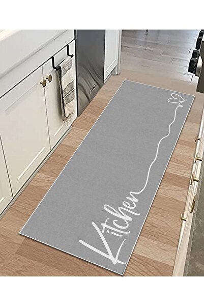 PINKIE HOME Dijital Baskılı Kaymaz Taban Makinede Yıkanabilir Kitchen Yazılı ...