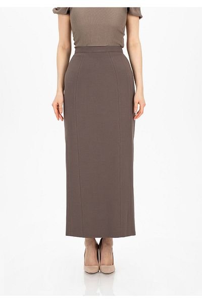 G-Line Κλασική φούστα Mink Maxi Size - με σχισμή στην πλάτη και φερμουάρ
