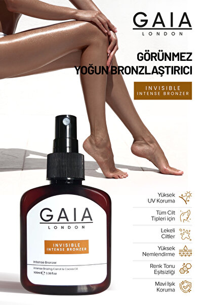 Gaia London İnvisible Intense Bronzer Ton Eşitleyici Yüksek Koruma Güneş Yağı 100 ml