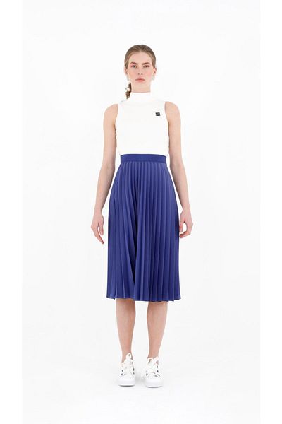 G-Line Fusta midi cu pliuri indigo cu talie înaltă - talie elastică
