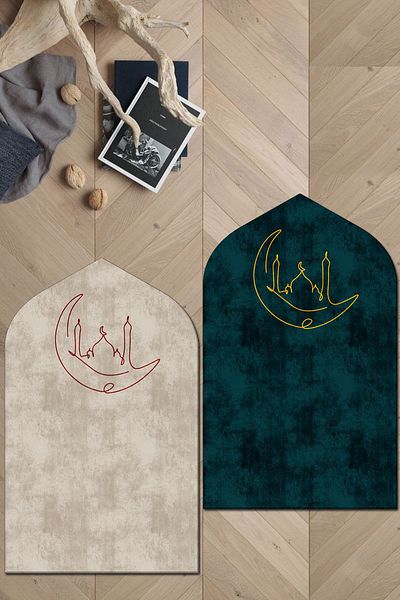 PINKIE HOME Minimalist Digital Printed Double Prayer Mat - Prayer Mat Dowry Prayer Mat