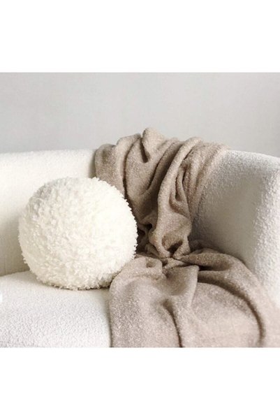sevaradekor Teddy Top Pillow Off White
