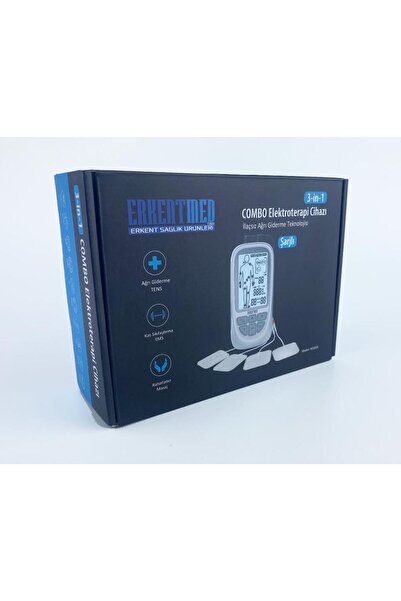 Erkentmed Combo Tens Ems Masaj Cihazı Şarjlı Bel Klipsli Taşıma Kutulu