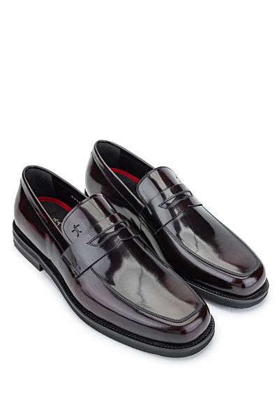 Tamer Tanca Men's Burgundy Loafer - Genuine Leather Shoes