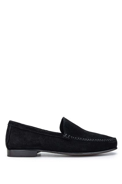 D LEPORI Men's Genuine Leather Black Suede Loafer - D.LEPORI
