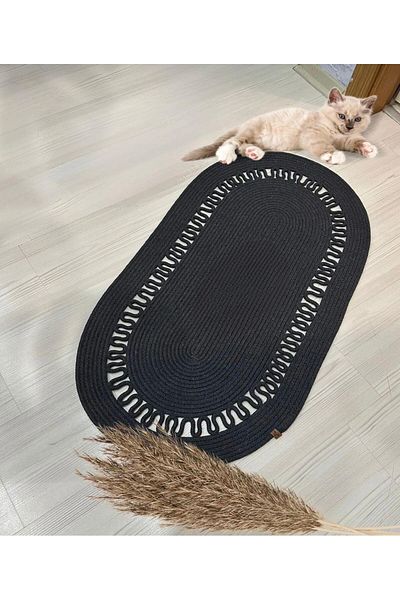 ModaCardin Door Front Jute Wicker Mat - Toilet Seat and Countertop Design