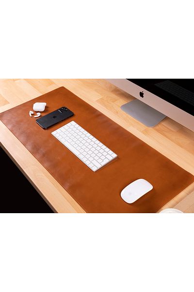 Lev Leather 37x80 cm Γνήσιο Δερμάτινο Mouse Pad - Δώρο Woozy Office Accessory Desk Mat Gamer
