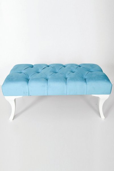 Puffy Home Icon Puff Kapitoneli Kapı Önü Mavi Ayakucu Mutfak Salon Masa Makya...