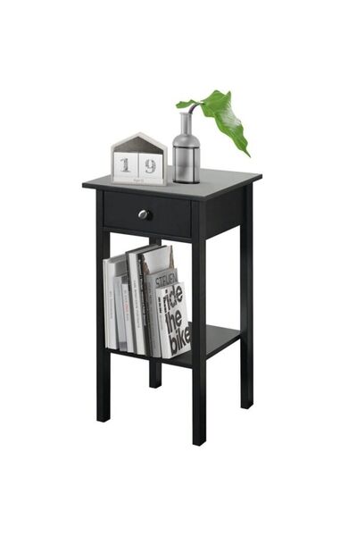 Ünüvar Konsept Çekmeceli Komodin Parlak Siyah K1k2