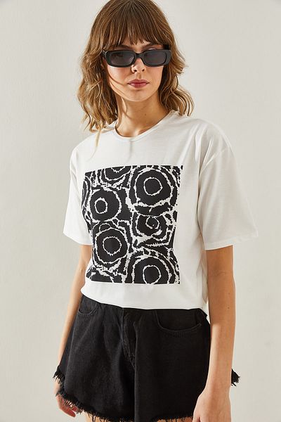 Bianco Lucci Tricou de bază pentru femei cu imprimeu - mânecă scurtă 60251211