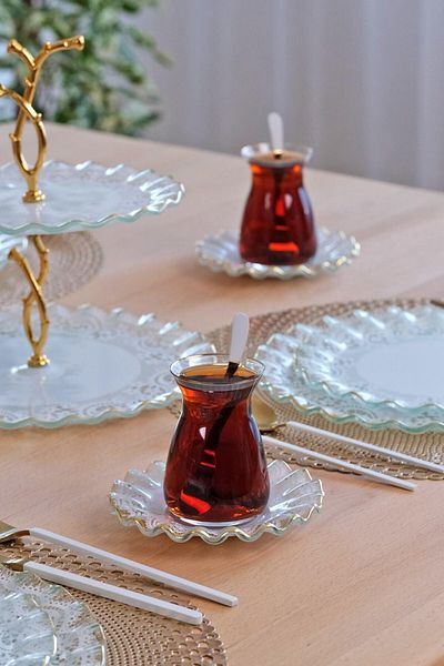 Glore Gold Gilded 12 Pieces - 6-Person Glass Tea Set