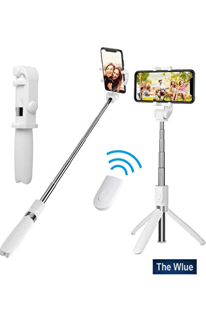 The Wlue Ultra Thin 3in1 Bluetooth Kumandalı Ayaklı Selfie Çubuğu 70 cm Kompa...