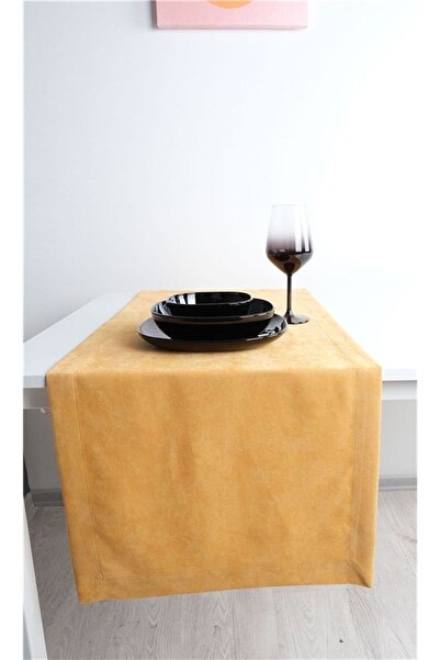 GOCCIA HOME 2'li Kadife Dokulu Runner Sarı