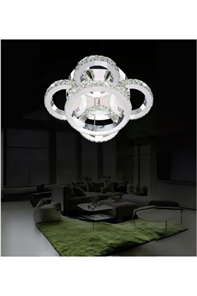 RONİSU AYDINLATMA Plato 5'li Led Avize Plafonyer Taşlı Avize