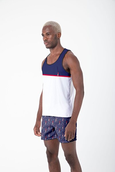 Miami Beach Patterned Zero Sleeve Breathable Fabric Men's Athlete