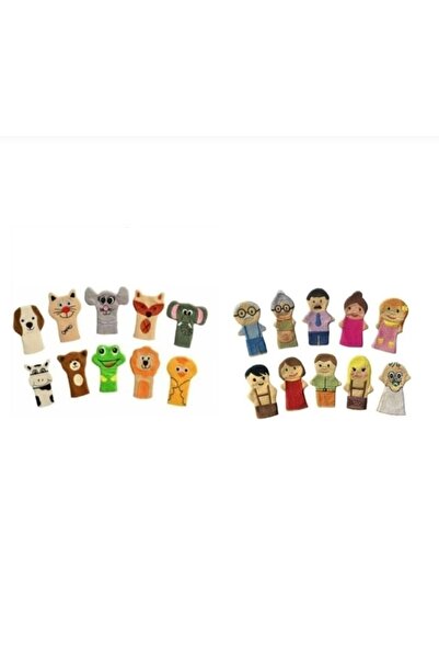 GLUK GLUK Finger Puppet Set of Two for Animals and People