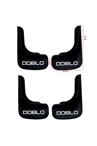 YeniDünyaOto Fiat Doblo 4-Piece Mudguard Set + Numberer Wire No Number