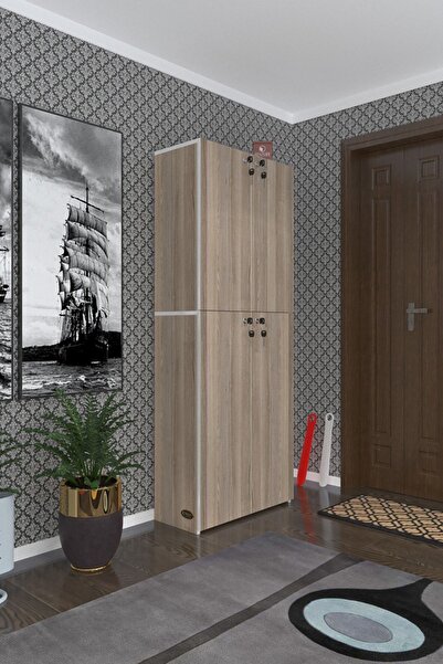 Kenzlife Ayakkabılık Ayakkabı Dolabı Kilitli Gutan Crd 180*70*32 Kapaklı Ofis Dolabı İki Bölme