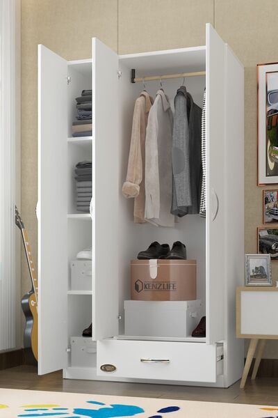 Kenzlife Gardırop 3 Kapılı 1 Çekmeceli Hanımeli 180*120*52 Byz Xlarge Kapaklı...
