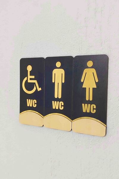 Vega Concept مجموعة من 3 لافتات توجيهية للتحذير من اليد والمعاقين باللون الأس...