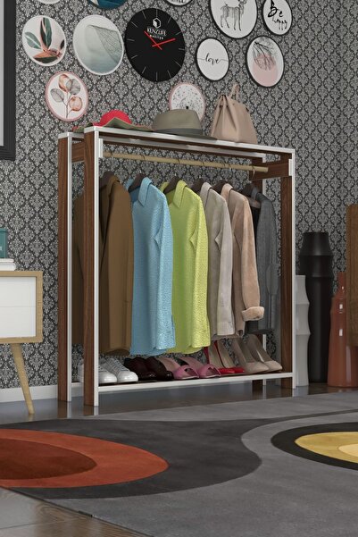 Kenzlife Giysi Dolabı Maksut 135*100*40 Cvz Askılık Ayakkabılık