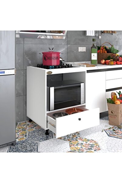 Kenzlife Ocak Dolabı Piraye Byz 85*70*60 Xlarge Çekmeceli Hazır Mutfak Ankastre Gömme Ocak İçin