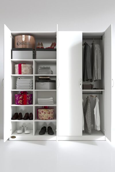 Kenzlife Gardırop 4 Kapılı Kaktüs 180*160*52 Byz Xlarge Kapaklı Gardolap Dolap Ofis