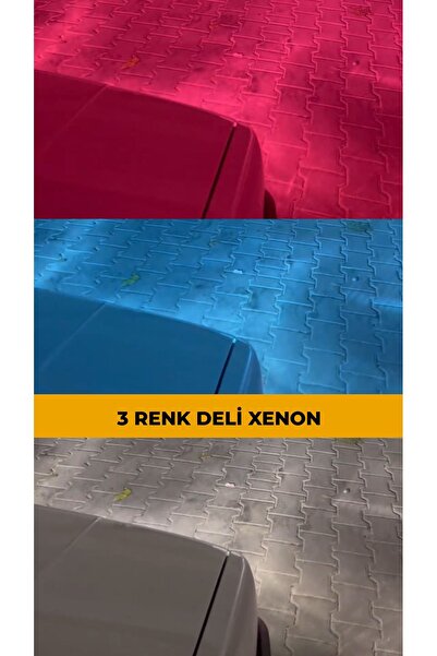 MBGL H4 - 3 Renk Xenon Şimşek Etkili 3 Renk Deli Mavi - Pembe - Kristal Beyaz Led Zenon Led Xenon