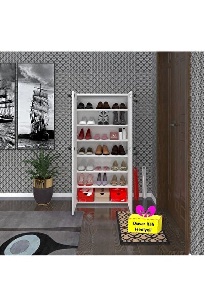 Kenzlife Ayakkabılık Ayakkabı Dolabı Kilitli Be Real Byz 140*70*32 Kapaklı Ar...