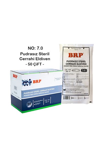 BRP Powder-Free Sterile Surgical Gloves No: 7.0 (50 Pairs)