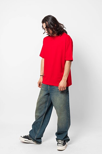 Sekizbiraltı 816 Design Premium Red Oversize T-Shirt