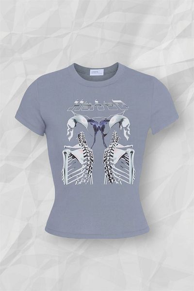 Carpe Gray Lightning Skeletons Full Length Blouse