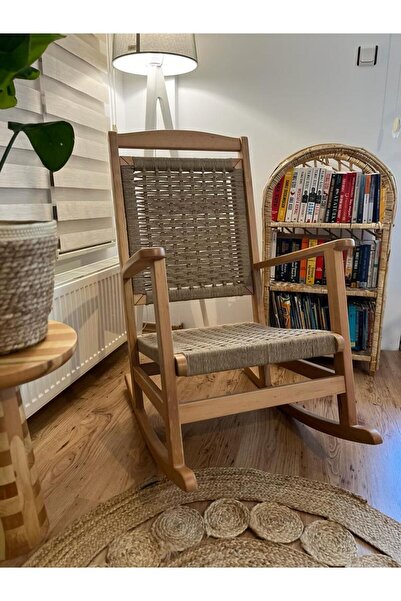 Asedia Veranda Naturel Jüt Ip Örgü Hasırlı Sallanan Sandalye Dinlenme Koltuğu Babalar Günü Hediyesi