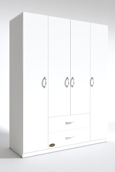 Kenzlife Gardırop 4 Kapılı 2 Çekmeceli Deligül 180*160*52 Byz Xlarge Kapaklı Gardolap Dolap Ofis