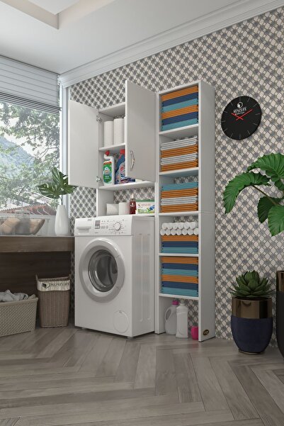Kenzlife çamaşır makinesi dolabı avdotyamaks byz 180*096*30 banyo kapaklı ark...