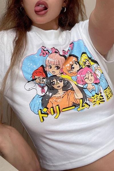 Carpe White Cute Girls Crop