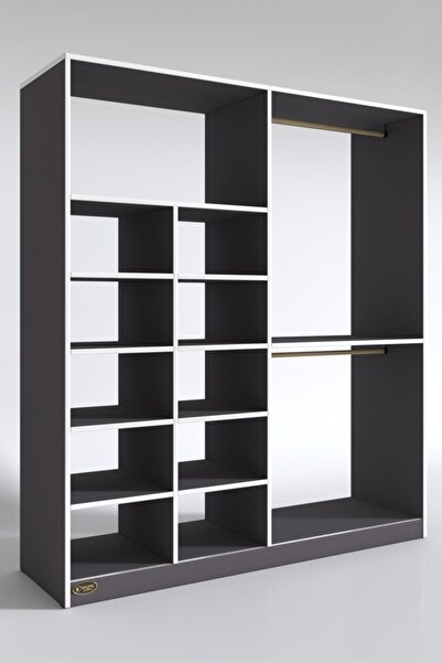 Kenzlife Giysi Dolabı Fikret 180*180*45 Gri Gardırop