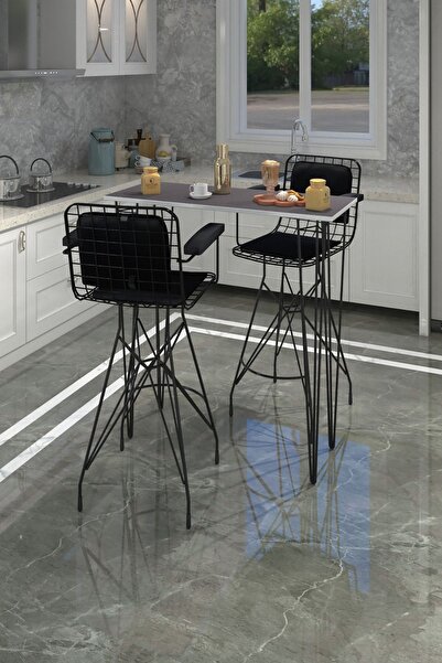 Kenzlife Knsz Masa Sandalye Takımı Hem105Zengin Grisyh 100*040 2 Sandalye Syh...