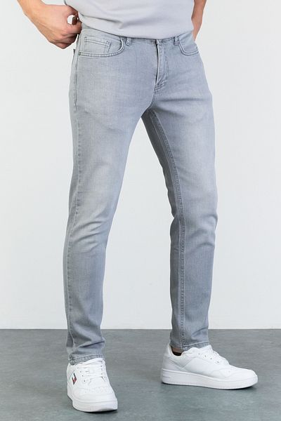 HLT JEANS Pánské šedé elastické lycra Slim Fit džínové džíny - HLTVALGREY-A
