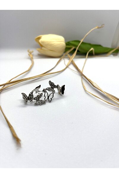 Butik Junisteps Kelebek Şekilli Metal Ayakkabı Bağcığı Aksesuarı - Gümüş