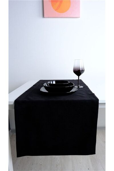 GOCCIA HOME 2'li Kadife Dokulu Runner Siyah