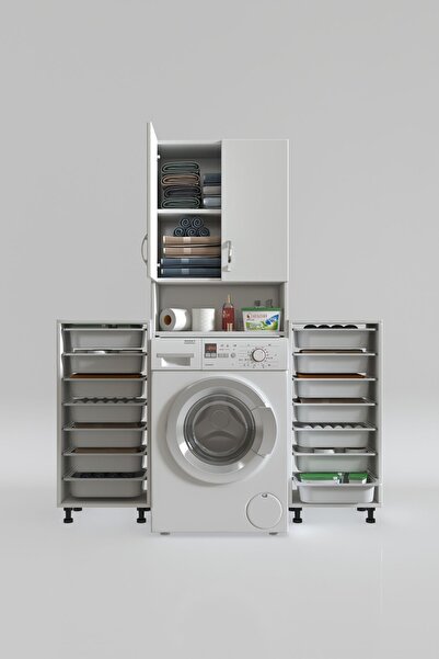 Kenzlife Çamaşır Makinesi Dolabı Sinemsepetduble Byz 07 Li Banyo Arkalıksız Kurutma Bulaşık