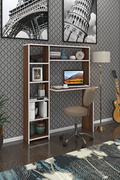 Kenzlife Bilgisayar Çalışma Masası Prost Cvz 140*100*20 Kitaplık Solda Ofis Sekreter Laptop