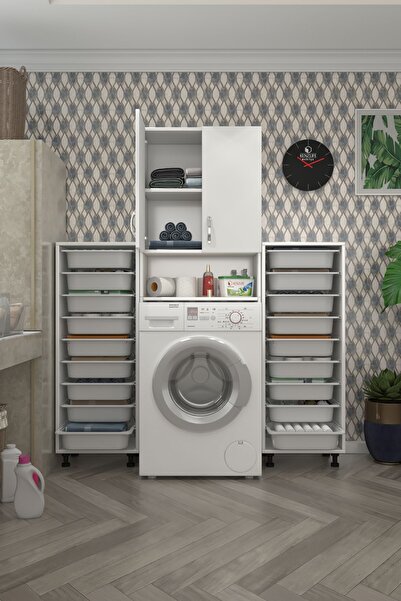 Kenzlife Çamaşır Makinesi Dolabı Sinemsepetduble Byz 09 Lu Banyo Arkalıksız Kurutma Bulaşık
